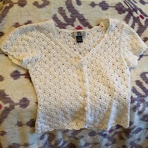 Vintage Crochet Short Sleeve Cardigan